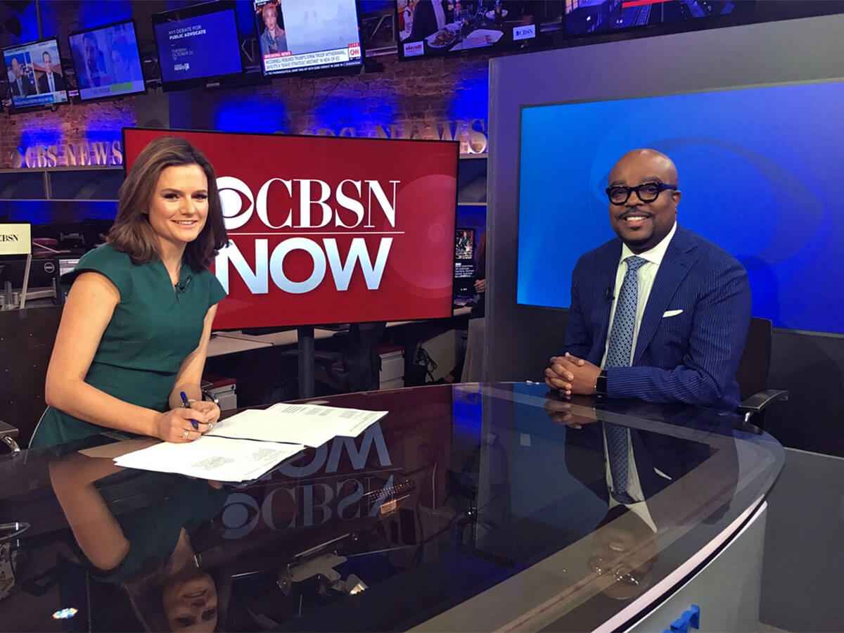 Dr. Lindsey appearing in a video interview broadcast of CBSN in October 2019