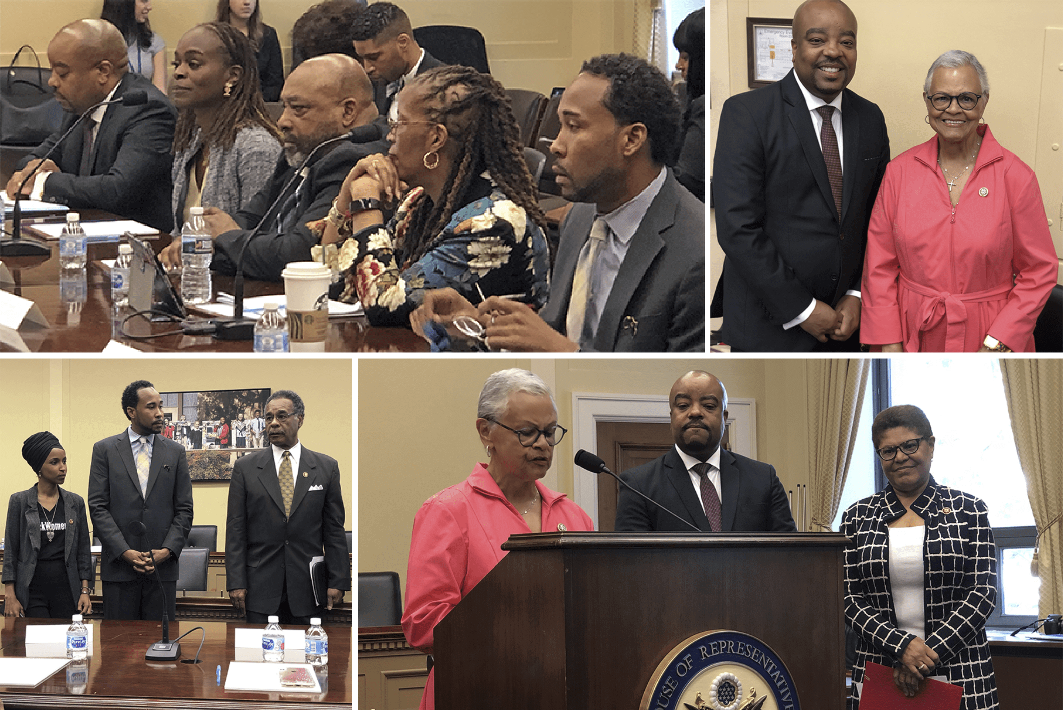 Photos of the Taskforce supporting experts and of Congresswoman Bonnie Watson Coleman speaking